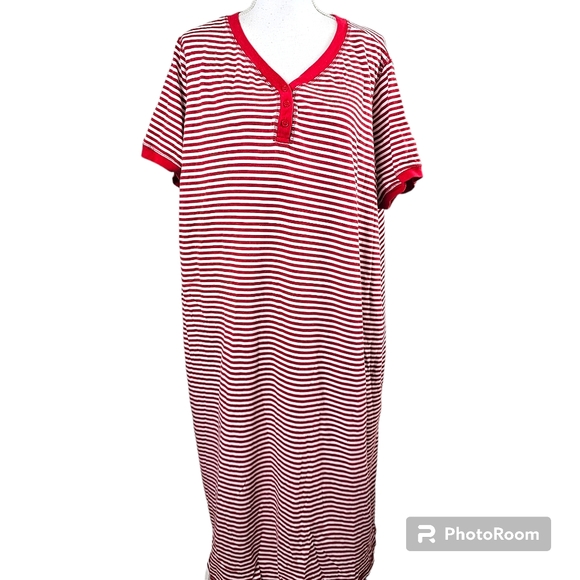 Dream & Co. Other - Dreams & Co. Midi Length Nautical Themed Striped Night Sleep Shirt in 30/32